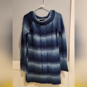 Route 66 Women's Cowl Neck Sweater in Blue Gradient